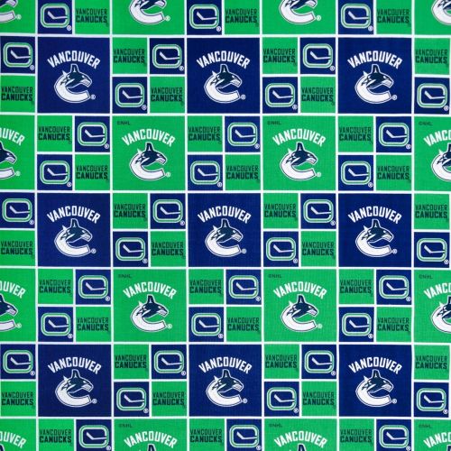 NHL COTTON BY SYKEL - VANCOUVER CANUCKS VERT/BLUE